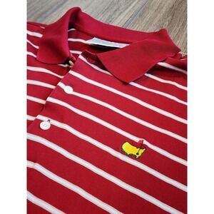 Augusta National Golf Masters Polo Shirt Mens Large Red White Striped Cotton
